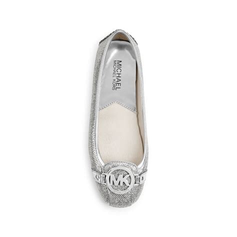 michael kors fulton flats silver glitter|Fulton Metallic Moccasin .